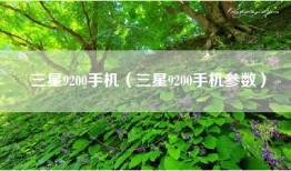 三星9200手机（三星9200手机参数）