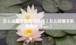 怎么设置手机黑屏时间（怎么设置手机黑屏时间oppo）