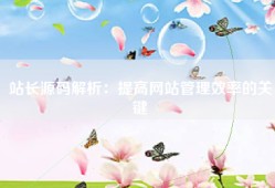 站长源码解析：提高网站管理效率的关键