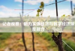 记者观察：助力实体经济与数字经济深度融合