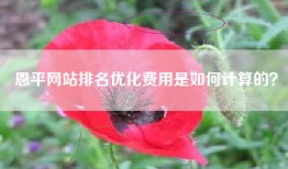恩平网站排名优化费用是如何计算的？