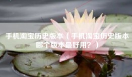 手机淘宝历史版本（手机淘宝历史版本哪个版本最好用？）