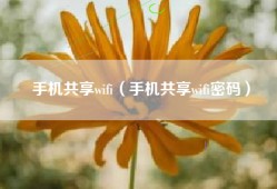 手机共享wifi（手机共享wifi密码）