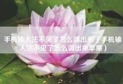 手机输入法不见了怎么调出来（手机输入法不见了怎么调出来苹果）