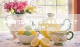 手机如何登两个微信（手机如何登两个微信号）