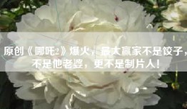 原创《哪吒2》爆火，最大赢家不是饺子，不是他老婆，更不是制片人！
