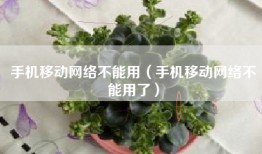 手机移动网络不能用（手机移动网络不能用了）