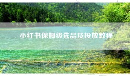 小红书保姆级选品及投放教程