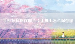 手机怎样保存图片（手机上怎么保存图片）