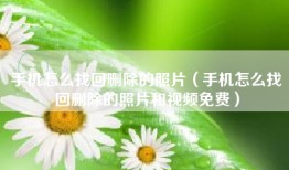 手机怎么找回删除的照片（手机怎么找回删除的照片和视频免费）