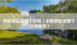 手机浏览器哪个好用（手机浏览器哪个好用推荐）