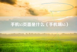 手机h5页面是什么（手机端h5）