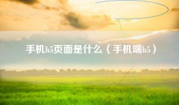 手机h5页面是什么（手机端h5）