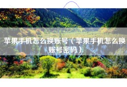 苹果手机怎么换账号（苹果手机怎么换账号密码）