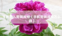 手机怎么剪辑视频（手机剪辑视频怎么做）