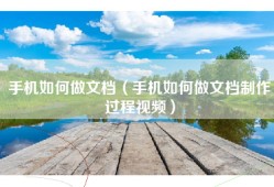 手机如何做文档（手机如何做文档制作过程视频）