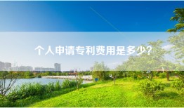 个人申请专利费用是多少？
