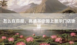 怎么在百度、高德等地图上显示门店地址
