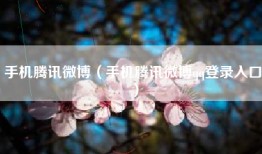 手机腾讯微博（手机腾讯微博qq登录入口）