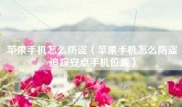 苹果手机怎么防盗（苹果手机怎么防盗追踪安卓手机位置）