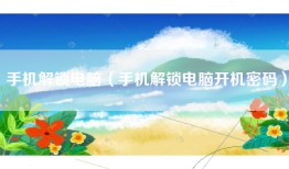 手机解锁电脑（手机解锁电脑开机密码）