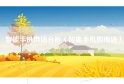 智能手机市场分析（智能手机的市场）