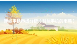 智能手机市场分析（智能手机的市场）