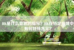 HK是什么意思的缩写？HK在特定领域中有何特殊含义？