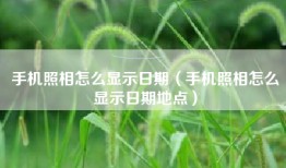 手机照相怎么显示日期（手机照相怎么显示日期地点）