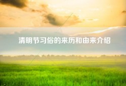 清明节习俗的来历和由来介绍