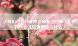 手机用一会儿就发烫是怎么回事（手机用一会儿就发烫是为什么）
