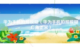 华为手机拍照模糊（华为手机拍照模糊广角正常）