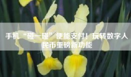 手机“碰一碰”便能支付！玩转数字人民币重磅新功能