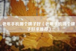 老年手机哪个牌子好（老年手机哪个牌子好求推荐）