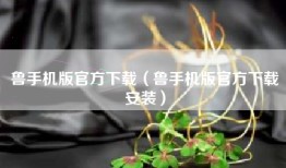 鲁手机版官方下载（鲁手机版官方下载安装）