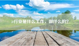 it行业是什么工作，做什么的？