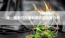 碰一碰支付代理加盟的合法性分析