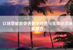 以场景赋能促进数字经济与实体经济深度融合
