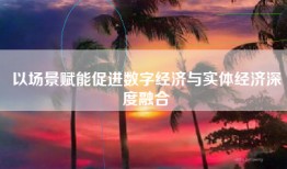 以场景赋能促进数字经济与实体经济深度融合