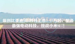 原创比亚迪汉L四月上市：27万起，配备最强电动科技，挑战小米SU7！