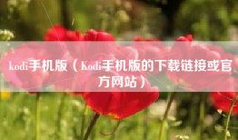 kodi手机版（Kodi手机版的下载链接或官方网站）