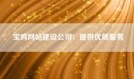 宝鸡网站建设公司：提供优质服务