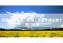 非遗是哪个部门管理｜非遗申请去哪个部门申请