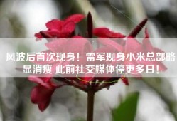 风波后首次现身！雷军现身小米总部略显消瘦 此前社交媒体停更多日！