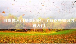 自媒体入门基础知识，了解这些知识才算入门