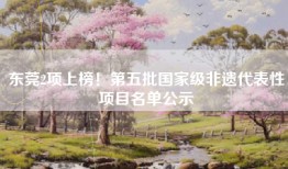 东莞2项上榜！第五批国家级非遗代表性项目名单公示