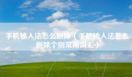 手机输入法怎么删除（手机输入法怎么删除个别常用词汇）