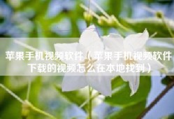 苹果手机视频软件（苹果手机视频软件下载的视频怎么在本地找到）