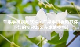 苹果手机视频软件（苹果手机视频软件下载的视频怎么在本地找到）