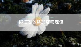 微信怎么添加店铺定位